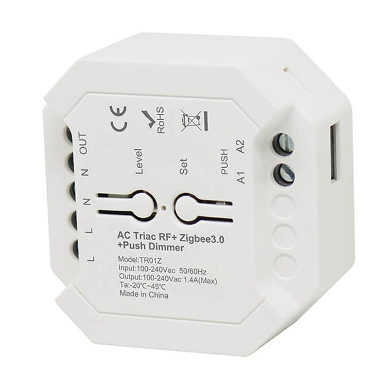 TR01Z 100 bis 240 VAC Push RF LED Lampe Zigbee Triac Dimmer TR01Z 100 bis 240 VAC Push RF LED Lampe Zigbee Triac Dimmer
