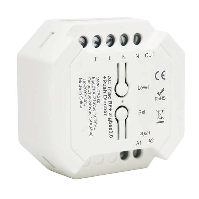 TR01Z 100 bis 240 VAC Push RF LED Lampe Zigbee Triac Dimmer TR01Z 100 bis 240 VAC Push RF LED Lampe Zigbee Triac Dimmer