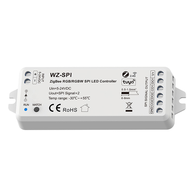 WZ-SPI RF Tuya RGB RGBW Zigbee Addressable LED Controller WZ-SPI RF Tuya RGB RGBW Zigbee Addressable LED Controller