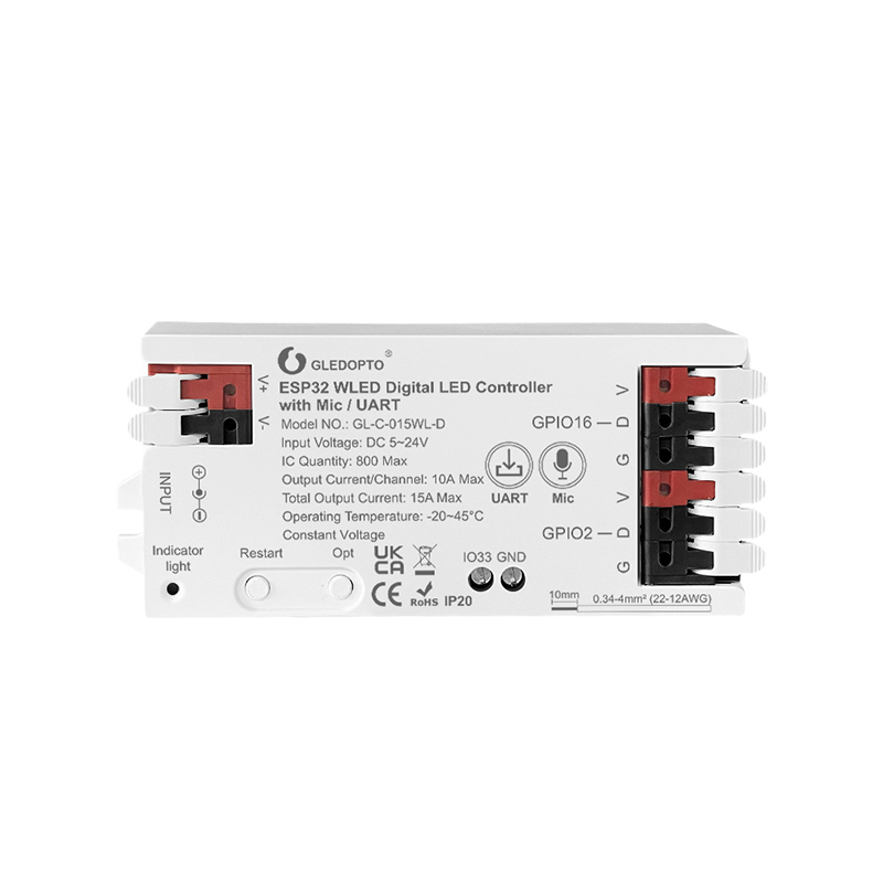 Wifi ESP32 DIY WLED ovladač s mikrofonem a UART ke stažení Wifi ESP32 DIY WLED ovladač s mikrofonem a UART ke stažení