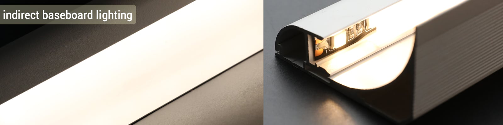 Adjustable White LED Strip Baseboard Lighting | SuperLightingLED