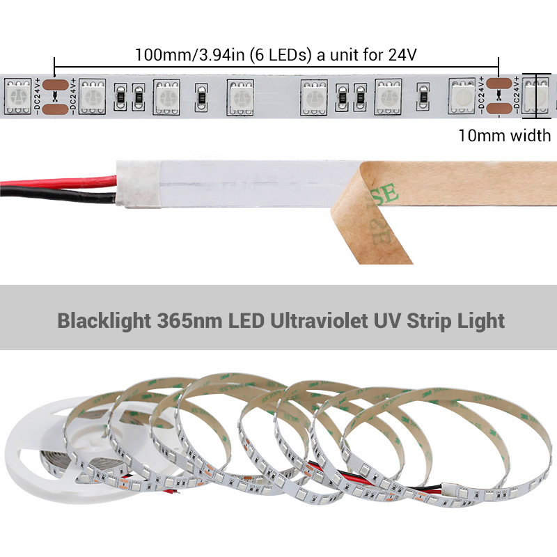 Blacklight 365nm LED Ultraviolet Safe SMD5050 UV Strip Light Fluorescent Replacement Blacklight 365nm LED Ultraviolet Safe SMD5050 UV Strip Light Fluorescent Replacement