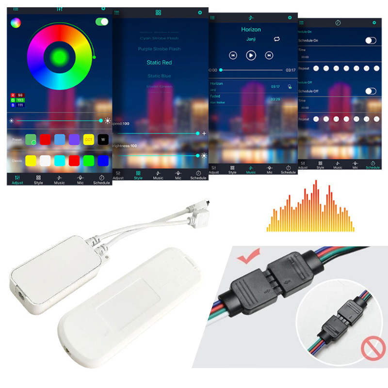 DC12V/24V RGB Bluetooth Music Smartphone APP 3 Key LED Light Controller, 20 Key IR Remote Control DC12V/24V RGB Bluetooth Music Smartphone APP 3 Key LED Light Controller, 20 Key IR Remote Control