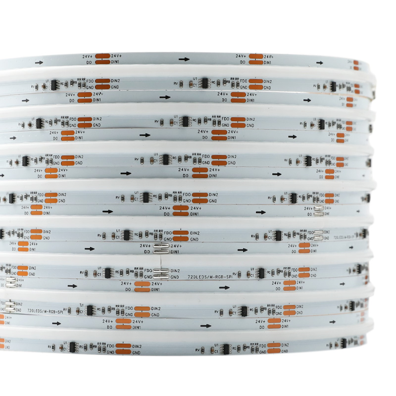 Break-Resume WS2818F Addressable RGB 12V 24V Cob LED Tape 100 Pixels
