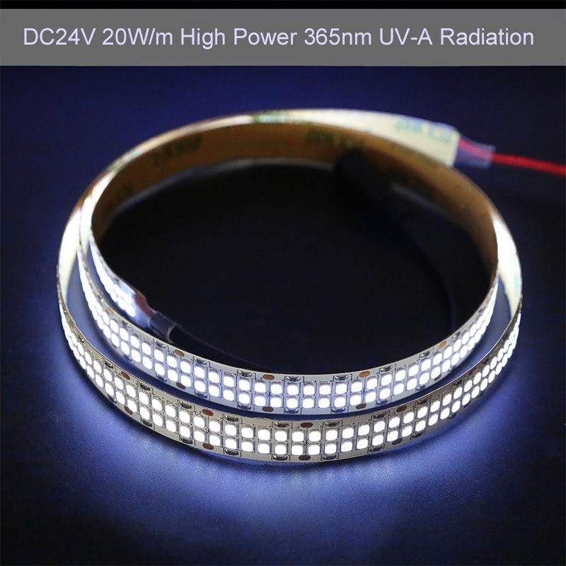 Helles UV-Licht 365 nm Hochleistungs-LED Zweireihiges 2835 Ultraviolett-Diodenband Helles UV-Licht 365 nm Hochleistungs-LED Zweireihiges 2835 Ultraviolett-Diodenband