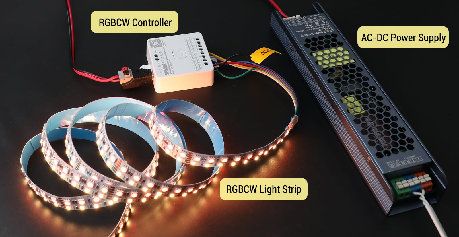 RGBCW Light Strip Connect & Wiring