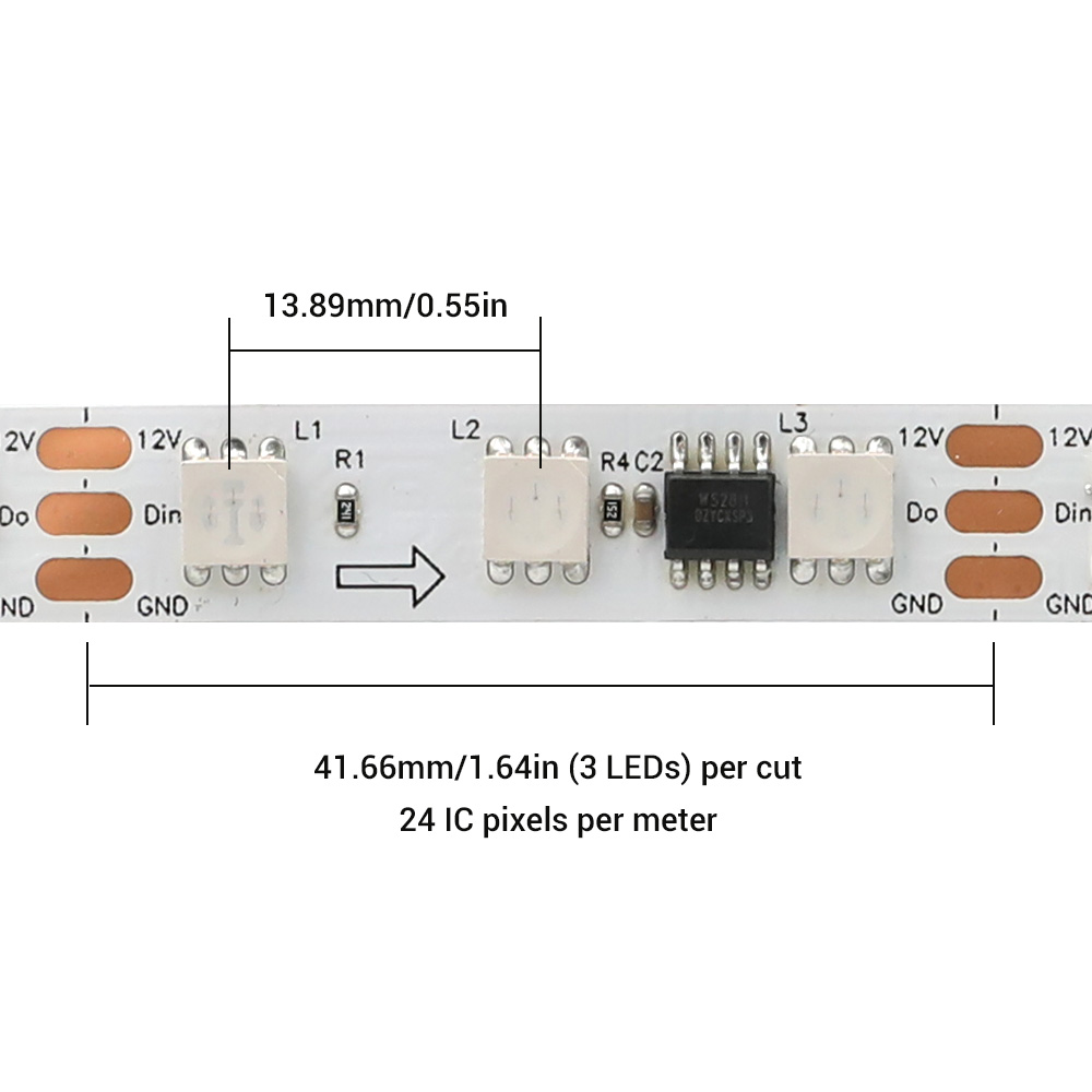 DC12V 10mm WS2811 72LEDs/m 5050 RGB+IC Strip Light DC12V 10mm WS2811 72LEDs/m 5050 RGB+IC Strip Light