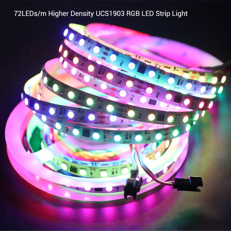 DC24V UCS1903 72 LED/m 10mm schneidbarer RGBIC-LED-Streifen DC24V UCS1903 72 LED/m 10mm schneidbarer RGBIC-LED-Streifen