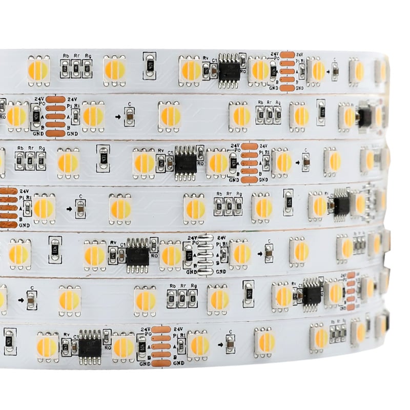 DMX Tunable 5050 3-in-1 White Dynamic Light Mapping LED Strip DC24V