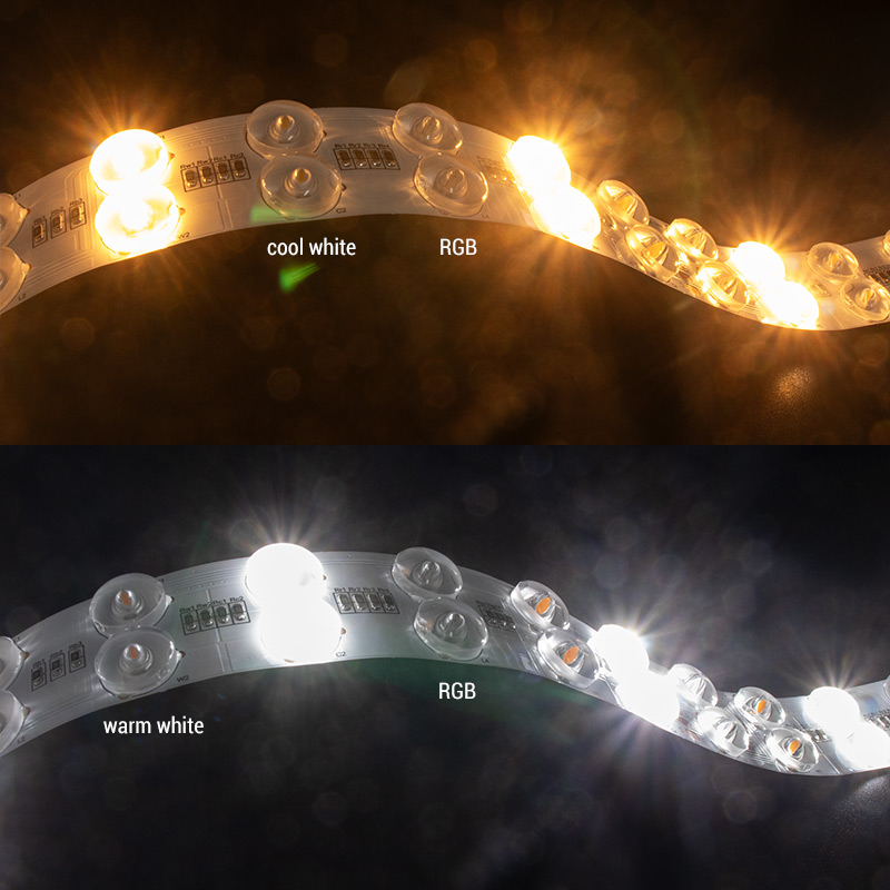 30mm Super Wide RGBWC Optical Lens LED Diffused Strip Light (24V) 30mm Super Wide RGBWC Optical Lens LED Diffused Strip Light (24V)