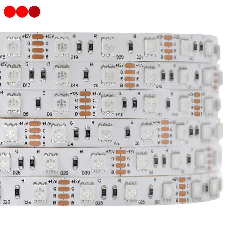 Dvojité 660nm červené a 850nm NIR 3-v-1 LED třípásmové páskové světlo Dvojité 660nm červené a 850nm NIR 3-v-1 LED třípásmové páskové světlo