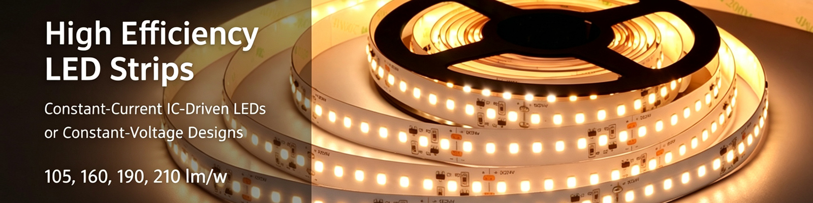 High Efficiency LED Strip Lighting 105-210 LM/W | SuperLightingLED