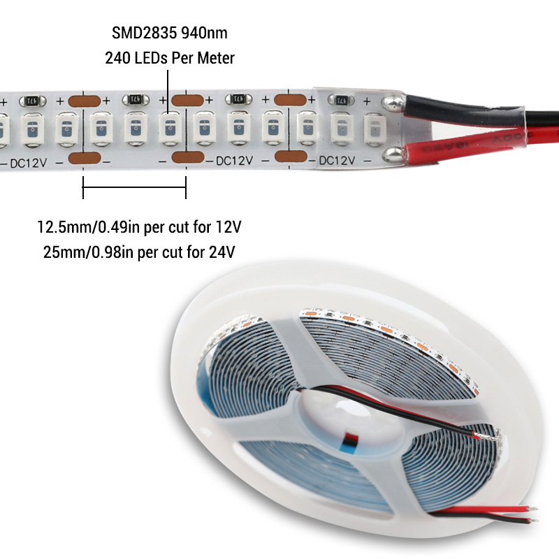 High IR Emittance SMD2835 940nm IR LED Strip Light High IR Emittance SMD2835 940nm IR LED Strip Light