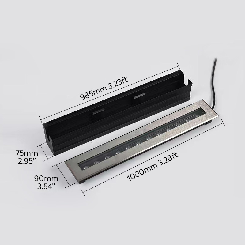 Im Boden versenkbarer, linearer LED-Wallwasher für den Außenbereich mit DMX RGB-Tunable White Im Boden versenkbarer, linearer LED-Wallwasher für den Außenbereich mit DMX RGB-Tunable White