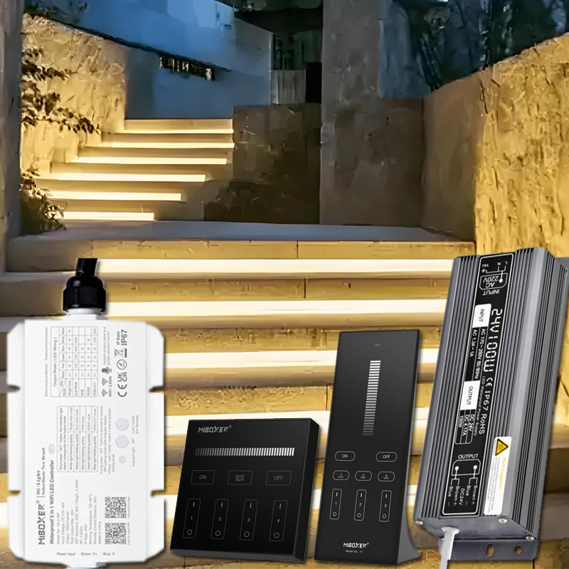 Intelligent Outdoor Stair Step Lights Neon Like LED Deck Strip Lighting Kit