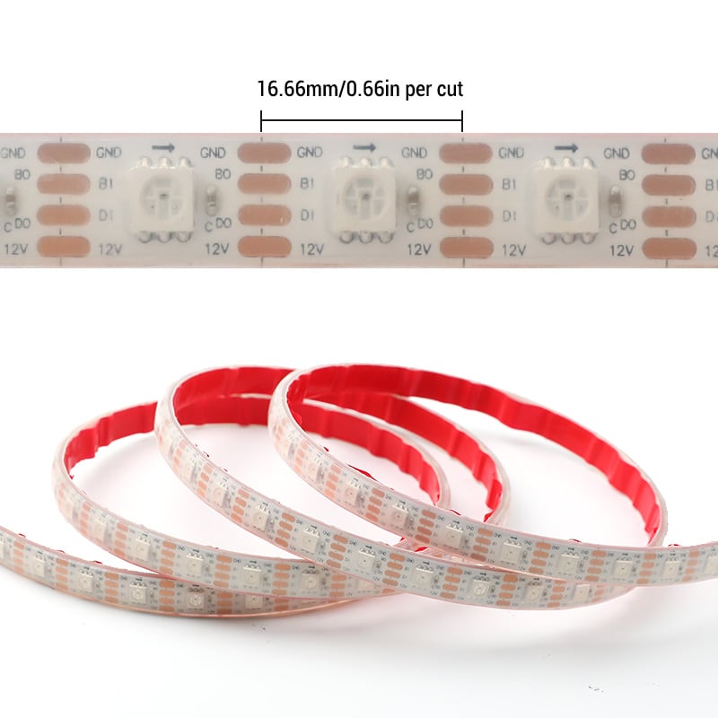 WS2815 Individually Addressable Outdoor LED Strip 5050 RGB Solid Silicone Waterproof IP68 12V WS2815 Individually Addressable Outdoor LED Strip 5050 RGB Solid Silicone Waterproof IP68 12V