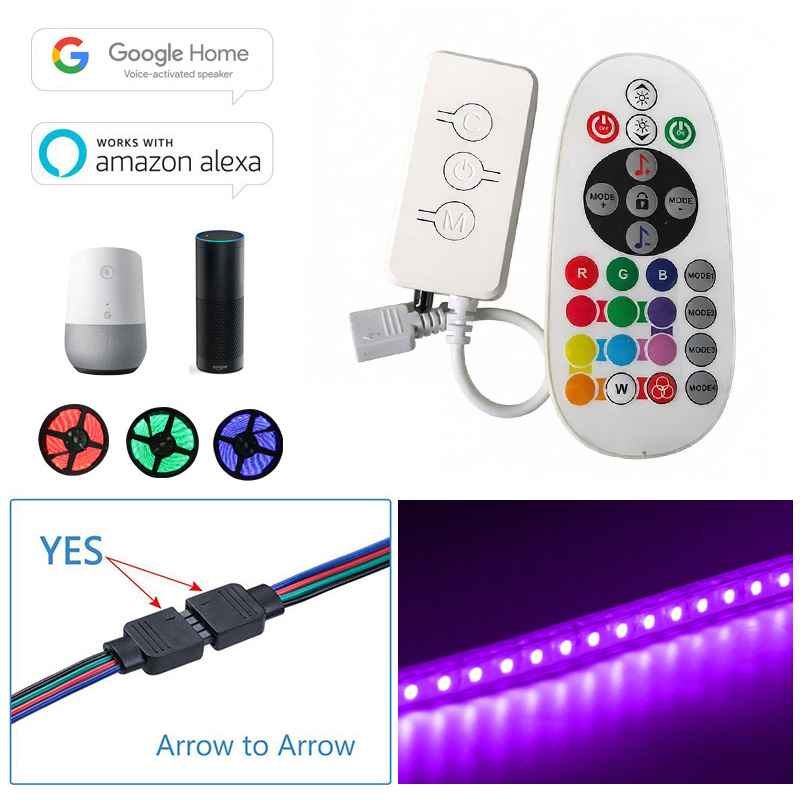 WiFi RGB LED Button Controller With IR Remote And Voice Control WiFi RGB LED Button Controller With IR Remote And Voice Control