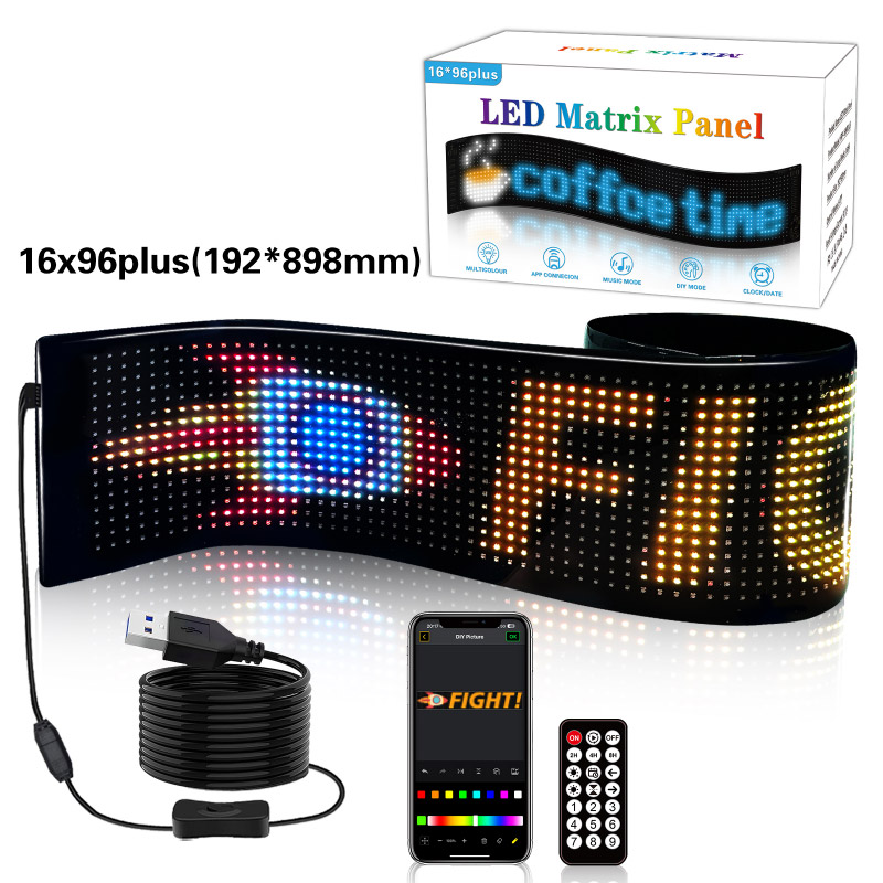 Flexibilní LED panely pro boty, tašky a čepice ovládané aplikací LED Flexibilní LED panely pro boty, tašky a čepice ovládané aplikací LED