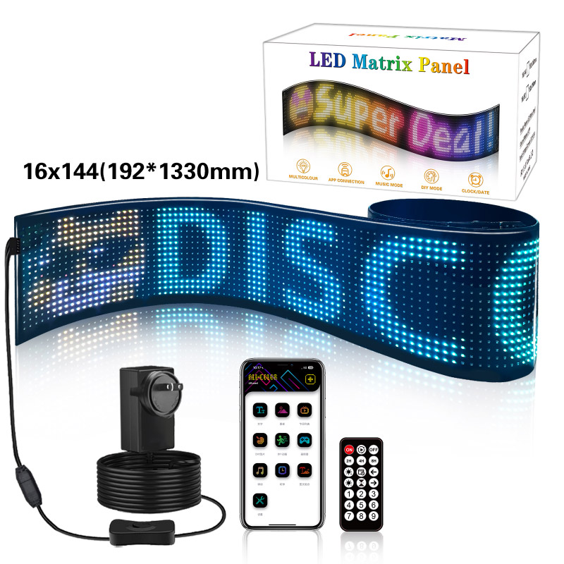 Flexibilní LED panely pro boty, tašky a čepice ovládané aplikací LED Flexibilní LED panely pro boty, tašky a čepice ovládané aplikací LED
