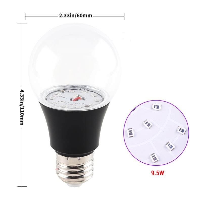 AC85-265V 8W/12W E27 High Power UVA 395-400nm Wavelength UV Glue Curing LED Bulb AC85-265V 8W/12W E27 High Power UVA 395-400nm Wavelength UV Glue Curing LED Bulb