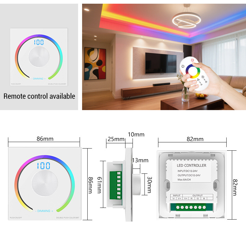 DC12-24V Rotary Knob Control RGBW LED Panel