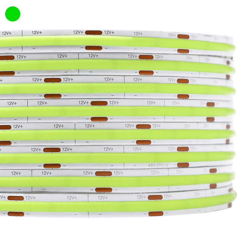 DC24V 16.4Ft 90CRI 2560 Chips Marrs Green Flexible COB LED Strip Lights
