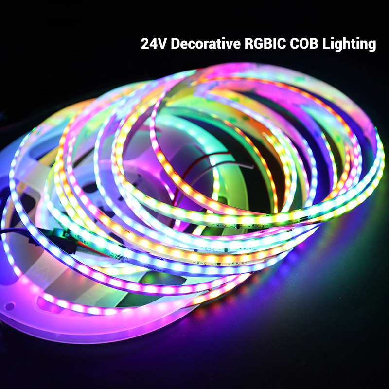 Mini 8mm WS2811 COB IC RGB Led Strip 24V Color Chasing 50 Segments Lights 60W Mini 8mm WS2811 COB IC RGB Led Strip 24V Color Chasing 50 Segments Lights 60W