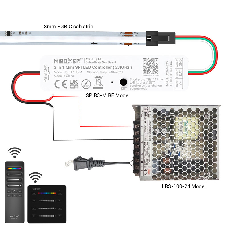 Mini 8mm WS2811 COB IC RGB Led Strip 24V Color Chasing 50 Segments Lights 60W Mini 8mm WS2811 COB IC RGB Led Strip 24V Color Chasing 50 Segments Lights 60W