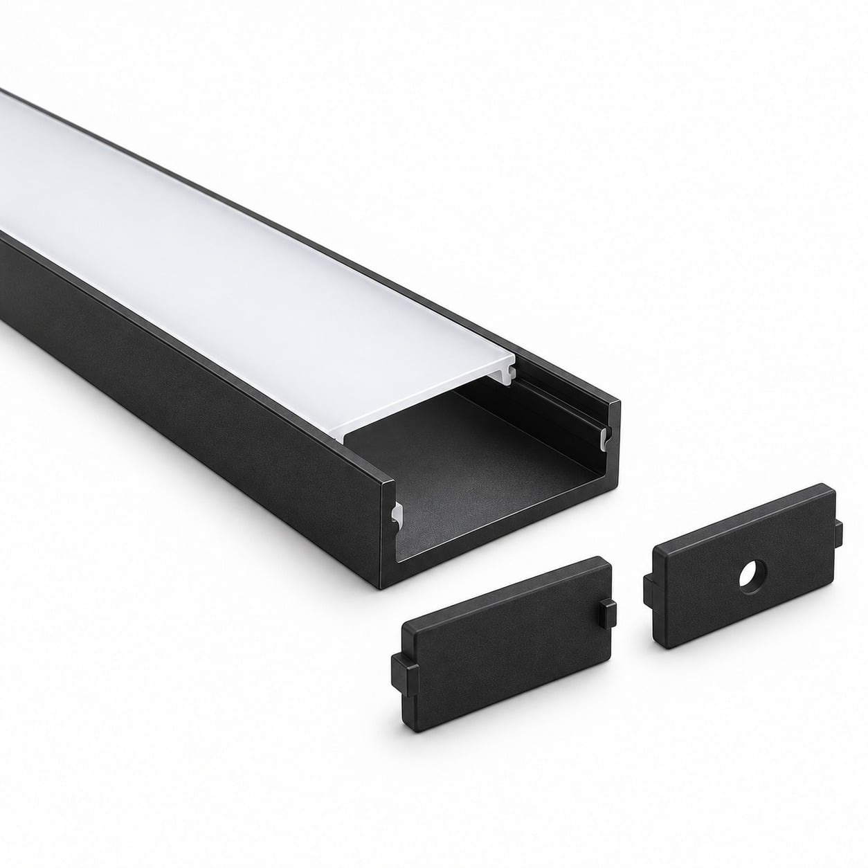  MS-3010 Sandblasted Black LED Aluminum Channel with PC Opal Diffuser