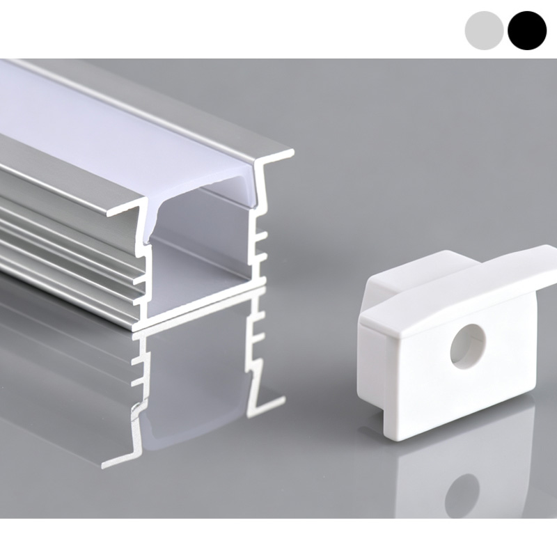 Flanged LED Strip Recessed Channel For 12mm Kitchen Lighting