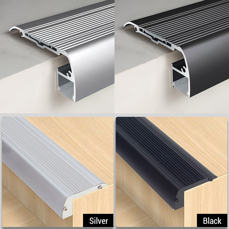 Aluminum LED Stair Tread Lighting Profile For 12mm Light Strips Aluminum LED Stair Tread Lighting Profile For 12mm Light Strips
