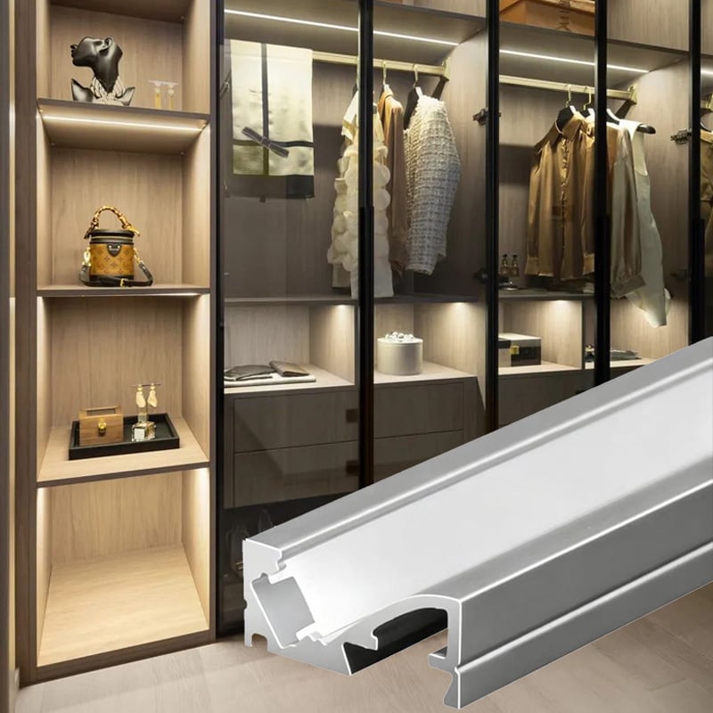 Ultra Small 45-Degree Under Shelf LED Light Strip Channel Aluminum Ultra Small 45-Degree Under Shelf LED Light Strip Channel Aluminum