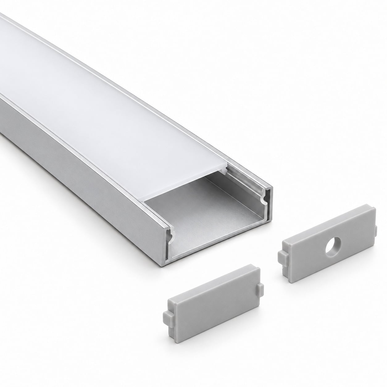  LED Aluminum Channel With Cover For 20mm Multi Row LED Strip Lighting