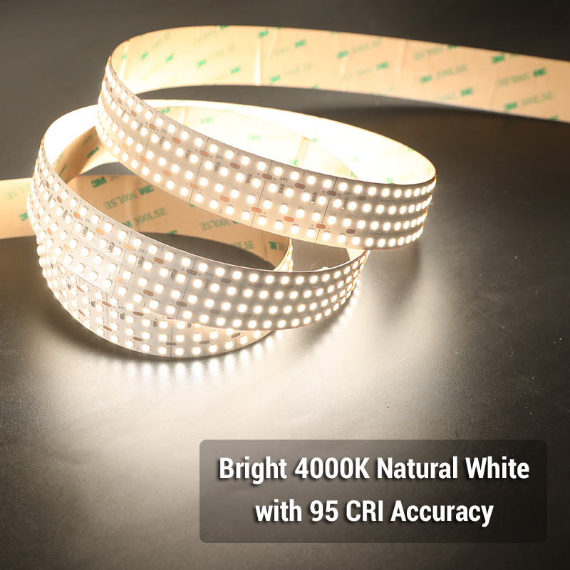 4-Row 30mm Ultra Bright 2835 SMD Industrial LED Strip Light CRI 95 24VDC 956lm/ft 4-Row 30mm Ultra Bright 2835 SMD Industrial LED Strip Light CRI 95 24VDC 956lm/ft