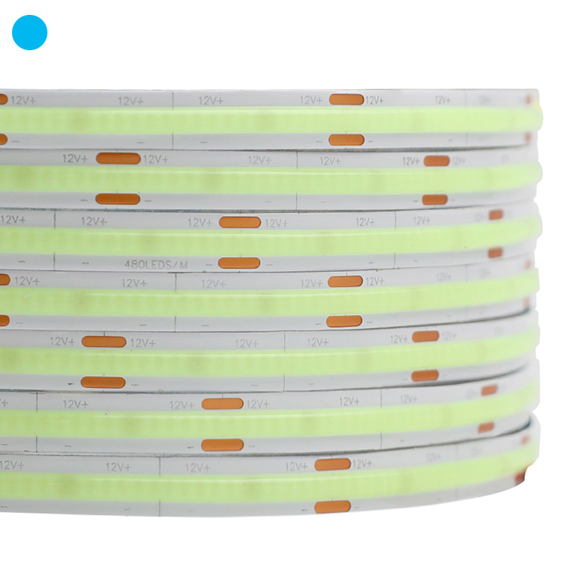 Seamless Ice Blue Cob LED Colored Light Strip For Cool Ambient Lighting