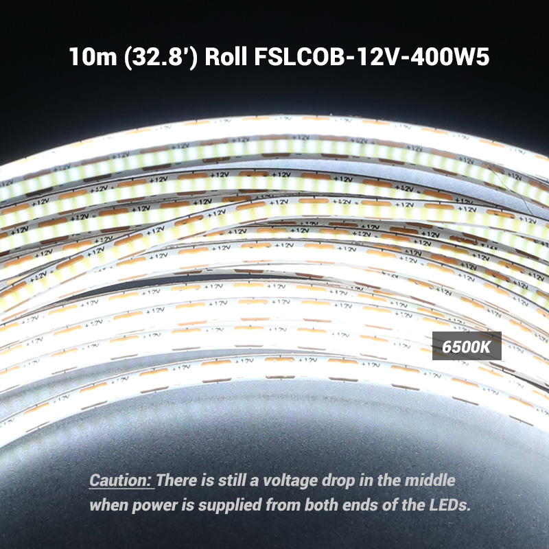 Power 12V Ultra Slim 5mm COB Color Temp LED Strip Light