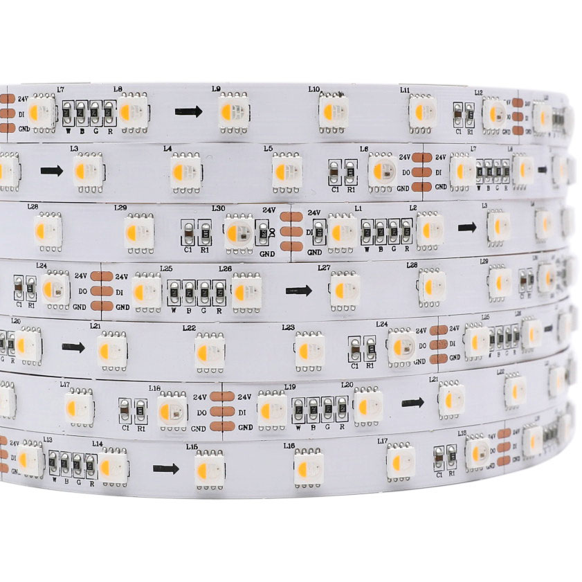 24V Built-In SK6812 IC 6-LED Addressable RGBW 6000K Lights Strip