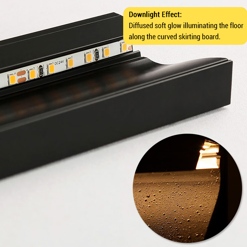 Snap-Fit Colored Base Board LED Lights Channel For 12mm Strip Snap-Fit Colored Base Board LED Lights Channel For 12mm Strip