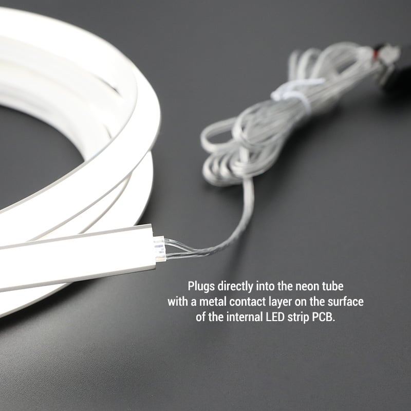 2-Pin Transparent Pigtail Cable 150cm Wire For Solderless Surface Contact Neon Rope Lights 2-Pin Transparent Pigtail Cable 150cm Wire For Solderless Surface Contact Neon Rope Lights