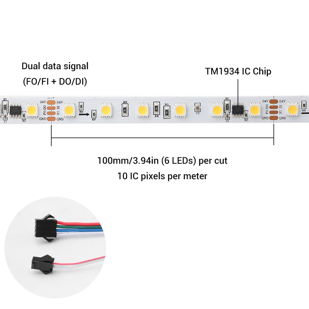 DC24V Super Long TM1934 Digital 5050 Dynamic Single White LED Strip DC24V Super Long TM1934 Digital 5050 Dynamic Single White LED Strip