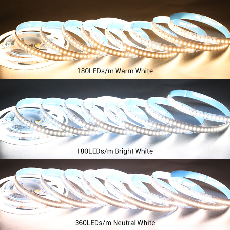 Ultragleichmäßiger LED-Lichtstreifen mit 2700 K Warmweiß und 6500 K Kaltweiß, umschaltbar Ultragleichmäßiger LED-Lichtstreifen mit 2700 K Warmweiß und 6500 K Kaltweiß, umschaltbar