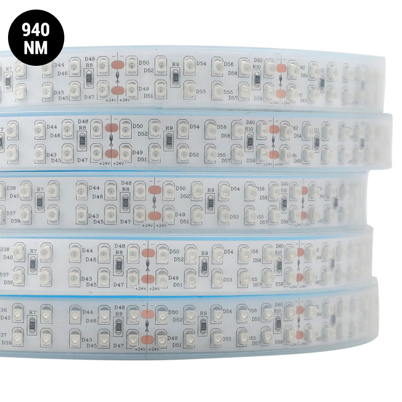 Dual Row DC12V 3528SMD 96W LED Light Strips - 1200LEDs 850/940nm Infrared IR LED Strips