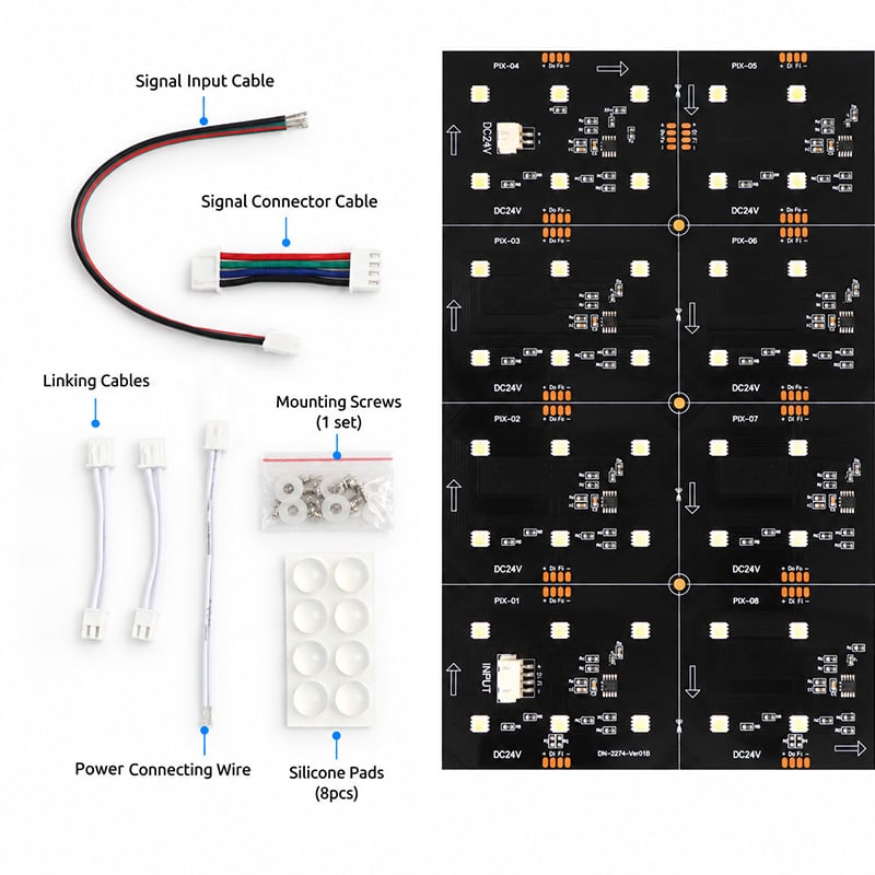 24V WS2814B Addressable RGBW Cuttable Flexible LED Light Sheet Backlight 24V WS2814B Addressable RGBW Cuttable Flexible LED Light Sheet Backlight