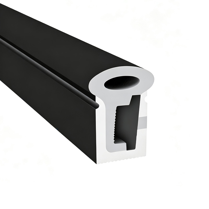 12x25mm Dome Side Neon Black Silicone Sleeve For 12mm LED Strips
