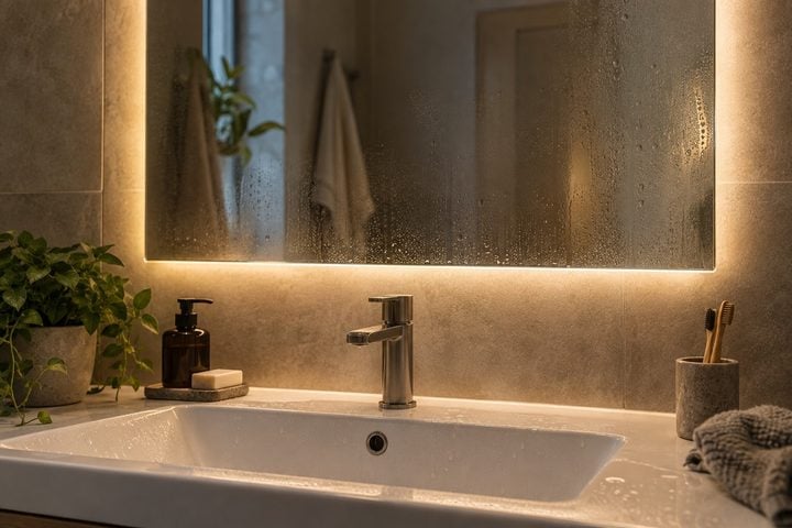 Splashes or covered outdoor